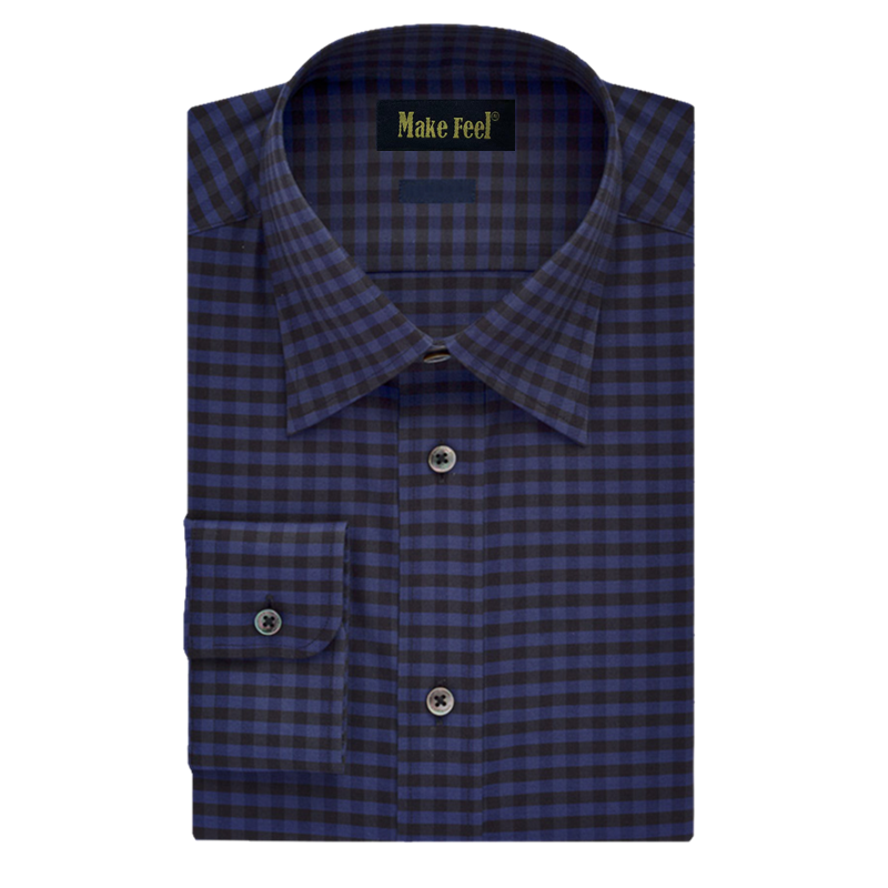 Blue and Black Small Check Shirt